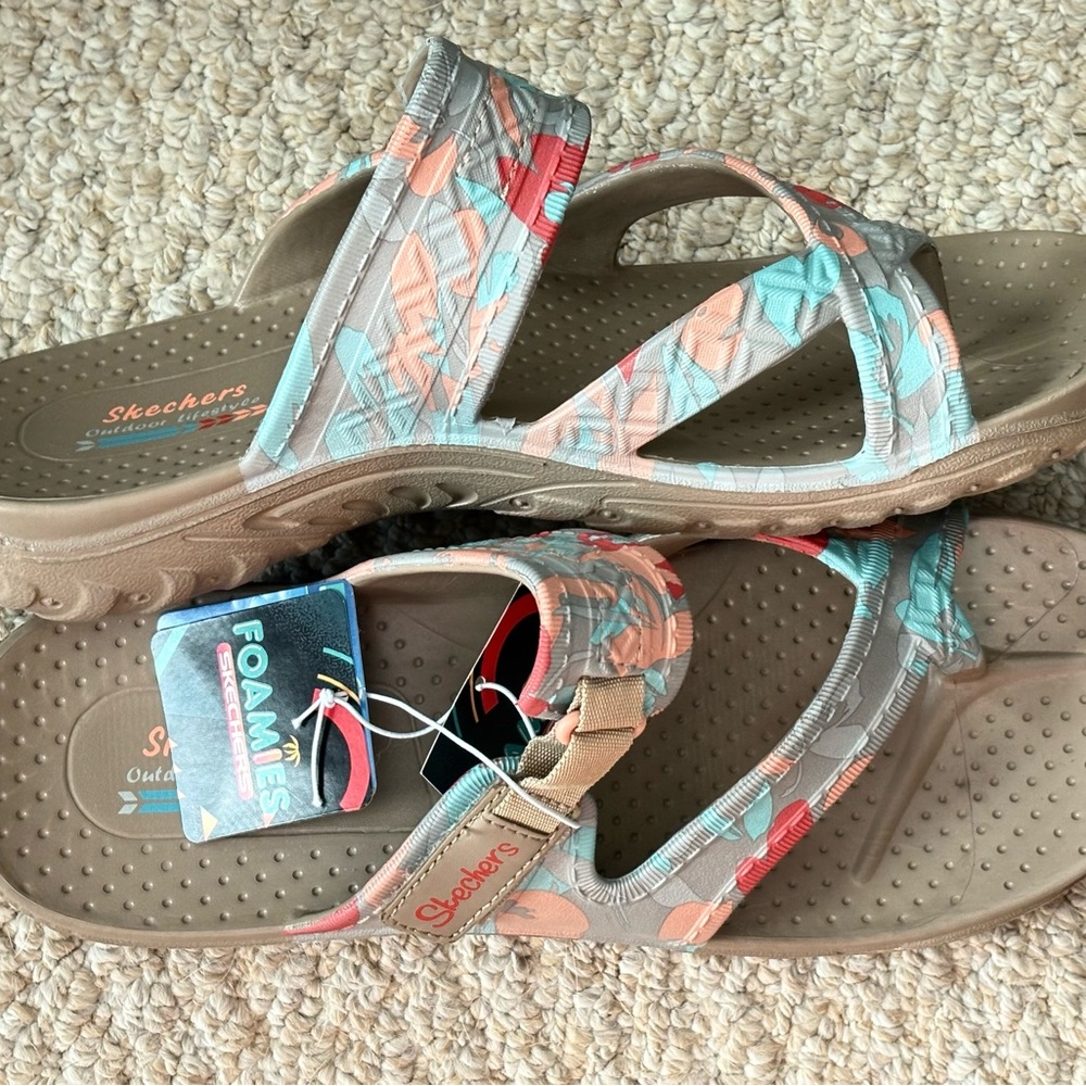 Skechers Vibrant Foamies Patterned Sandals Size 11